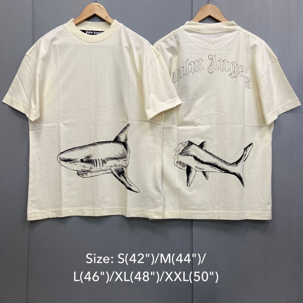 💥ถามstockก่อนกดสั่ง Palm Angels Tee shark t-shirt เสื้อยืด เสื้อ ฉลาม สีขาว ปาล์ม แองเจิล ของแท้ แบรนด์เนม ผู้ชาย