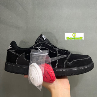 [ พร้อมส่ง ] Jordan 1 Low  Travis Scott Black Phantom  Size 37-45