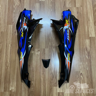 Wave 125 R, S ชุดท้าย 3 ชิ้น สีดำเงา ติดลายRปี2004 น้ำเงิน