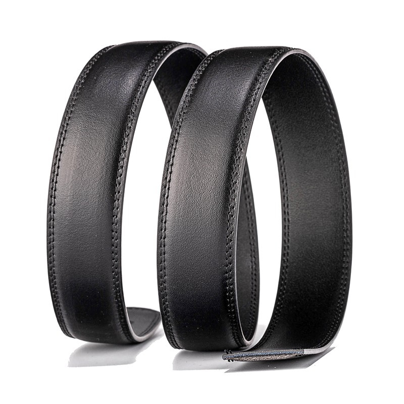 สายเข็มขัดหนัง ขนาด 3.5 cm. ยาว 120 ถึง 140 cm. สีดำ แบบออโต้ล็อค สายหนังแท้ หนังเรียบ ไม่นิ่ม สินค้าในไทยพร้อมส่ง