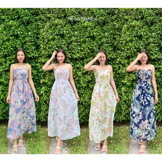 H711-14 เดรสยาว ผ้าชีฟอง Hi-so fashion