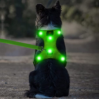 LED Dog Harness | 3 Flashing Modes Reflective Light Vest สายรัดอกสุนัข LED | 3 โหมดกระพริบ เสื้อกั๊กสะท้อนแสง