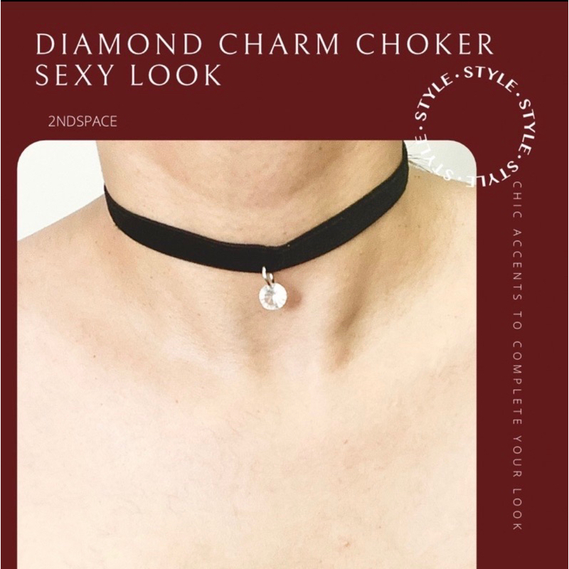 SALE โช้กเกอร์กำมะหยี่จี้เพชร สายฝอสุดแซ่บ Diamond Luxury Choker โดดเด่นแซ่บ ทุกชุด พร้อมส่งนะค้า