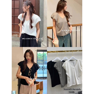 🇰🇷New🇰🇷  Korea V-neck basic top เสื้อคอวีเรียบหรูผ้าดีมาก รุ่นนี้คือแนะนำเลยนะค้าาา ต้องมีติดตู้เลยนะคะ ใส่สวย