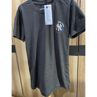 MLB เสื้อยืดแขนสั้น อก 34” สีดำเทา แท้💯% จากOutlet