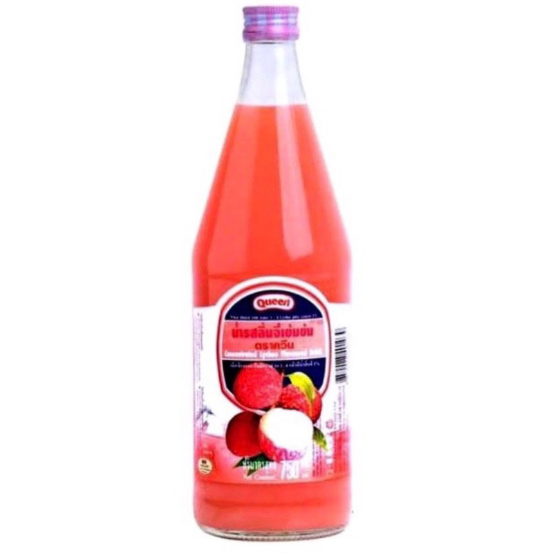 ควีน น้ำผลไม้ รสลิ้นจี่เข้มข้นอร่อย750ml