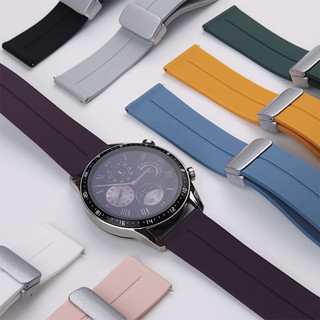 Pinlock Garmin/Huawei/Amazfit/Xiaomi สายนาฬิกาซิลิโคน 20/22mm Garmin ปรับระดับความยาวได้อิสระ ไม่ต้องเจาะรู