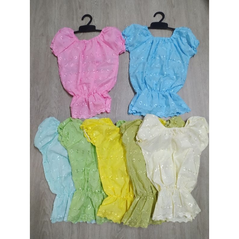 เสื้อชุดไทยเด็กผู้หญิง แขนตุ๊กตา ไซส์ L (อายุประมาณ 4-6 ปี)(เฉพาะเสื้อไม่มีกางเกง)