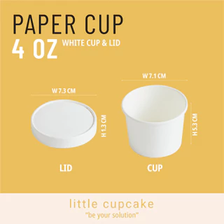 ถ้วยกระดาษ , ฝากระดาษสีขาว 4oz ใส่ไอศกรีม(food grade)