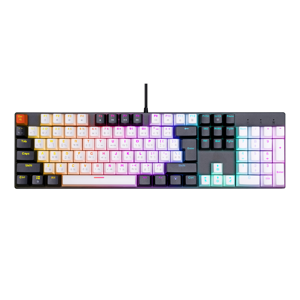 [ประกัน 1ปี] EGA K103 Lite Keyscaps 104 key Anti-Ghosting 25 key mini RGB คีย์บอร์ด Full 104 คีย์มิน