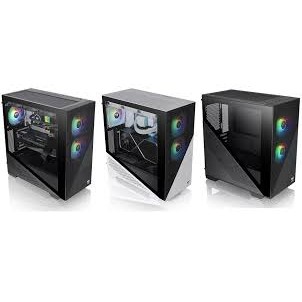 CASE (เคส) THERMALTAKE DIVIDER 370 TG SNOW ARGB (WHITE &amp; BLACK) (E-ATX)( CA-1S4-00M6WN-00)