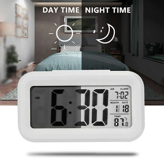 Happylife นาฬิกาปลุก นาฬิกาตั้งโต๊ะ กลางคืนเรืองแสงได้เองดิจิตอล หน้าจอLCD Clock