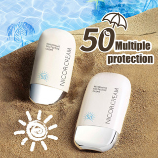 ครีมกันแดด ครีมกันแดดไวท์เทนนิ่ง SPF50+ ป้องกันรังสียูวี กันน้ำกันเหงื่อให้ความชุ่มชื้น 10/30/50/60 กรัม