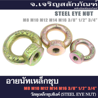 อายนัทเหล็กชุบ Eye Nut ขนาด M24  M30 (แพ็คละ 1 ตัว) วัสดุเหล็กชุบซิงค์ (Steel Eye Nut)