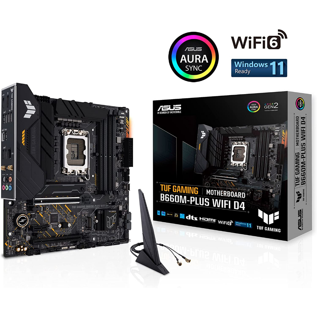 MAINBOARD (เมนบอร์ด) ASUS TUF GAMING B660M-PLUS WIFI D4 (DDR4) (SOCKET LGA 1700) (MICRO-ATX)- 3 Year