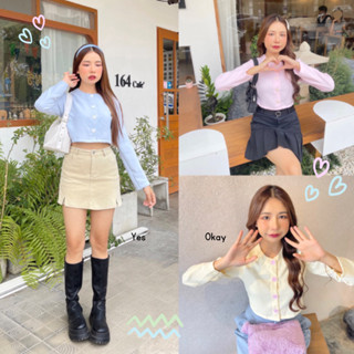 [code: MAPP30 ลด 30.-]pastel croffle เสื้อแขนยาวกระดุมสี