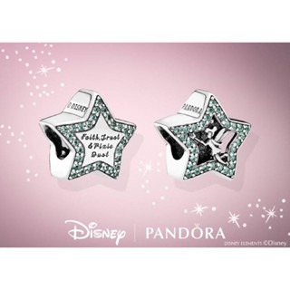 (พร้อมส่ง)*หายาก,เลิกผลิต ชาร์มดาวทิงเกอเบล Pandora Disney Peter Pan Tinkerbell Star Charm Pandora ของเเท้100%