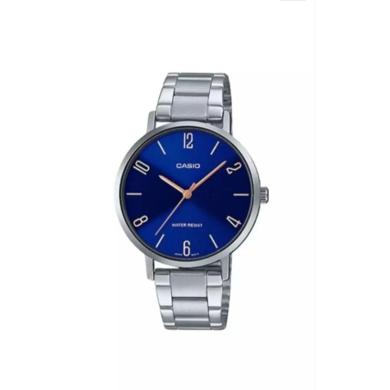 คาสิโอCasio นาฬิกาข้อมือผู้หญิง สายสแตนเลส รุ่น LTP-VT01D-2B2ของแท้ 100%รับประกันสินค้า 1 ปีเต็ม