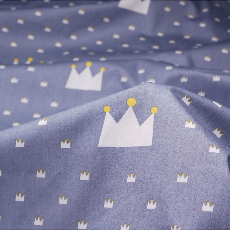 ผ้าคอตตอน 100% ทอทวิล ผ้าเมตร ลายดาว ลายมงกุฏ ลายกราฟฟิค  หน้ากว้าง1.6 เมตร