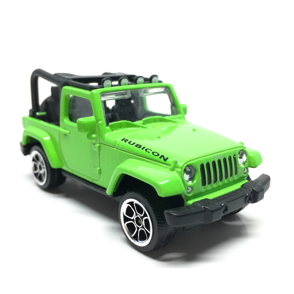 รถเหล็กมาจอเร็ต Majorette Jeep Wrangler Rubicon สีเขียว ขนาด 1/64 ยาว 8 cm มือสอง #001