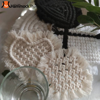 ที่รองแก้วเชือกถักเมคราเม่ Handmade Macrame Coaster