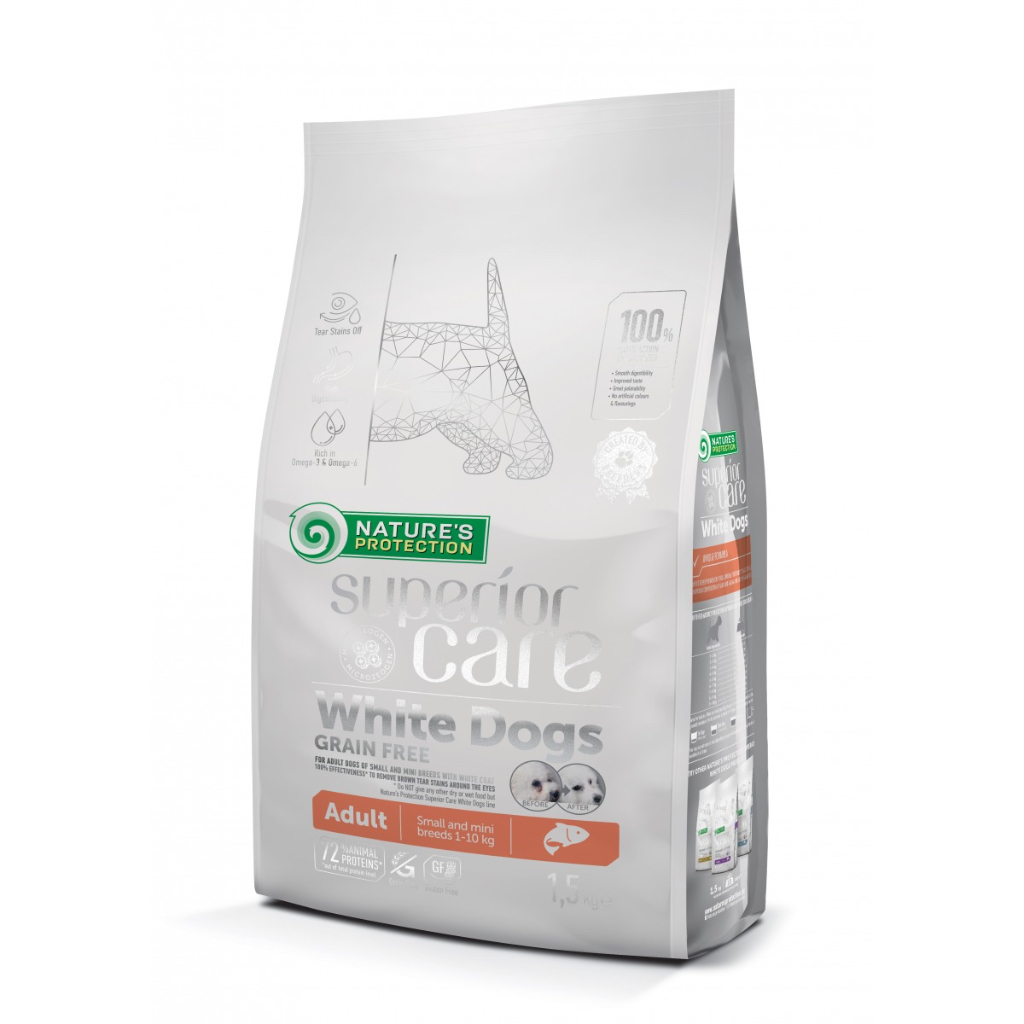 Nature's Protection White Dogs Grain Free Salmon Adult Small and Mini Breeds