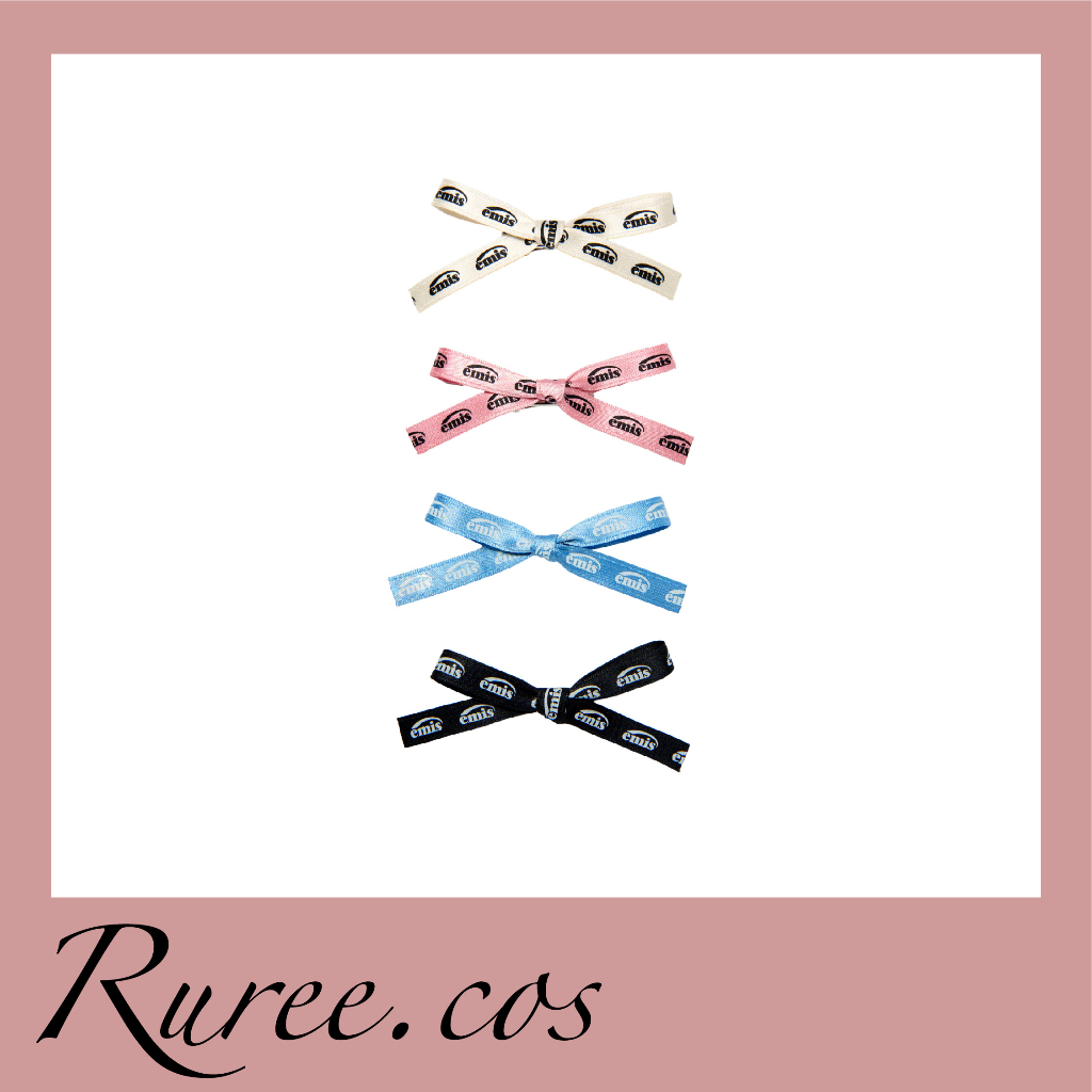 [พร้อมส่ง/ของแท้] Emis - New Logo Ribbon Hair Clip