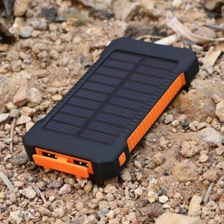 20000mAh Solar Power Bank Dual USB Portable Battery Charger with LED Light แบตสำรอง พลังงานแสงอาทิตย์ ใช้ได้ 2ระบบ