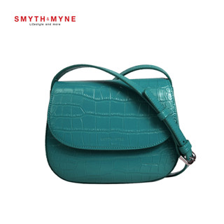 SMYTH&amp;MYNE LISA BAG กระเป๋าสะพายข้างหนังวัวแท้ อัดลายจระเข้ สีเขียว