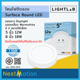 Lightlab Downlight Surface Panel LED โคมไฟติดลอย ติดตั้งลอยได้ทันที ไม่ต้องเจาะ โคมไฟสีขาว โคมติดลอย (รับประกัน 1 ปี)