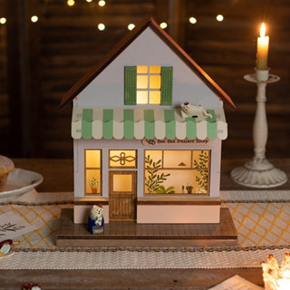บ้านโคมไฟมินิช็อป wooden house decoration Japanese