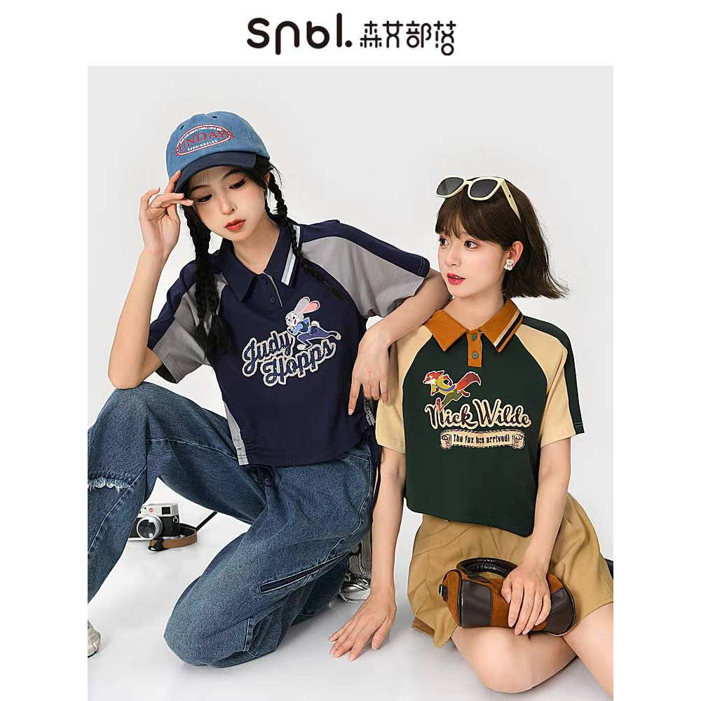 [❗️Pre-order ส่งใบสั่งซื้อก่อน EMS ตาม]Snbl x Disney เสื้อโปโลสั้น Zootopia ดิสนีย์