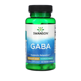 Gaba Maximum Strength  750 mg 60 veggie capsules กาบา สุขภาพการนอน สมอง ระบบประสาท