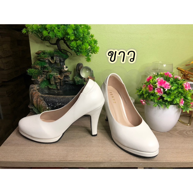 YA04 :(สินค้าในไทยพร้อมส่ง) เสริมหน้า 3.5นิ้ว ใส่สบาย หนังเรียบหน้ากว้าง