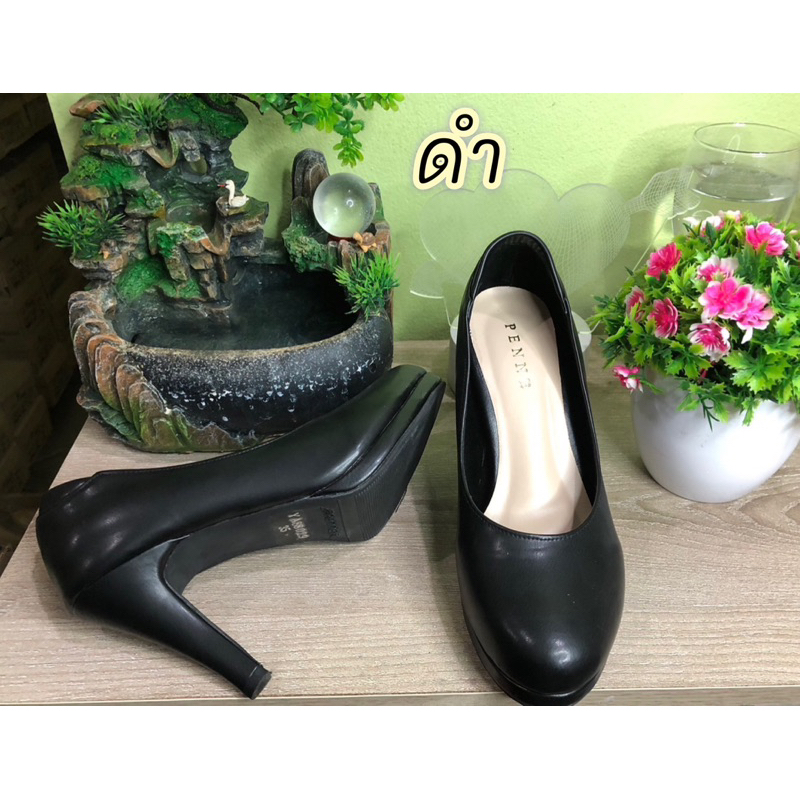 YA04 :(สินค้าในไทยพร้อมส่ง) เสริมหน้า 3.5นิ้ว ใส่สบาย หนังเรียบหน้ากว้าง