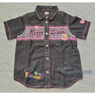 เสื้อเชิ๊ตผ้ายีนส์ MEZZO PIANO(130)ผ้ายีนส์เนื้อนิ่มมือสองพร้อมส่ง