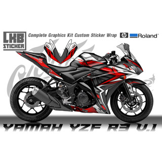 สติ๊กเกอร์แต่งลายรถ Yamaha Yzf R3 V.1 ลาย LKB RACING V.1