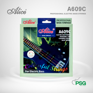 ALICE : A609C ELECTRIC BASS - COLOURFUL NICKEL ALLOY สายเบศ 4 สายแบบสี