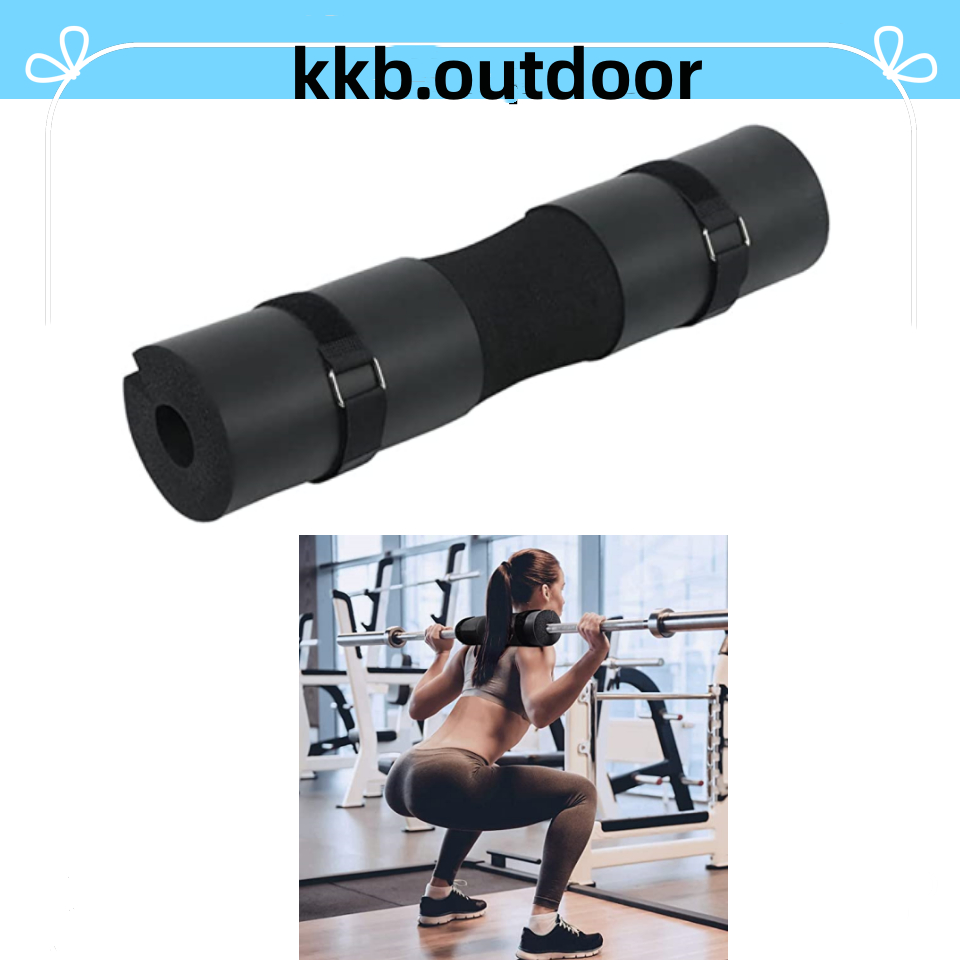 โฟมรองคอ + สายรัด 2 เส้น โฟมหุ้มแกนบาร์เบล โฟมออกกำลังกาย โฟมรองสควอท Barbell Pad