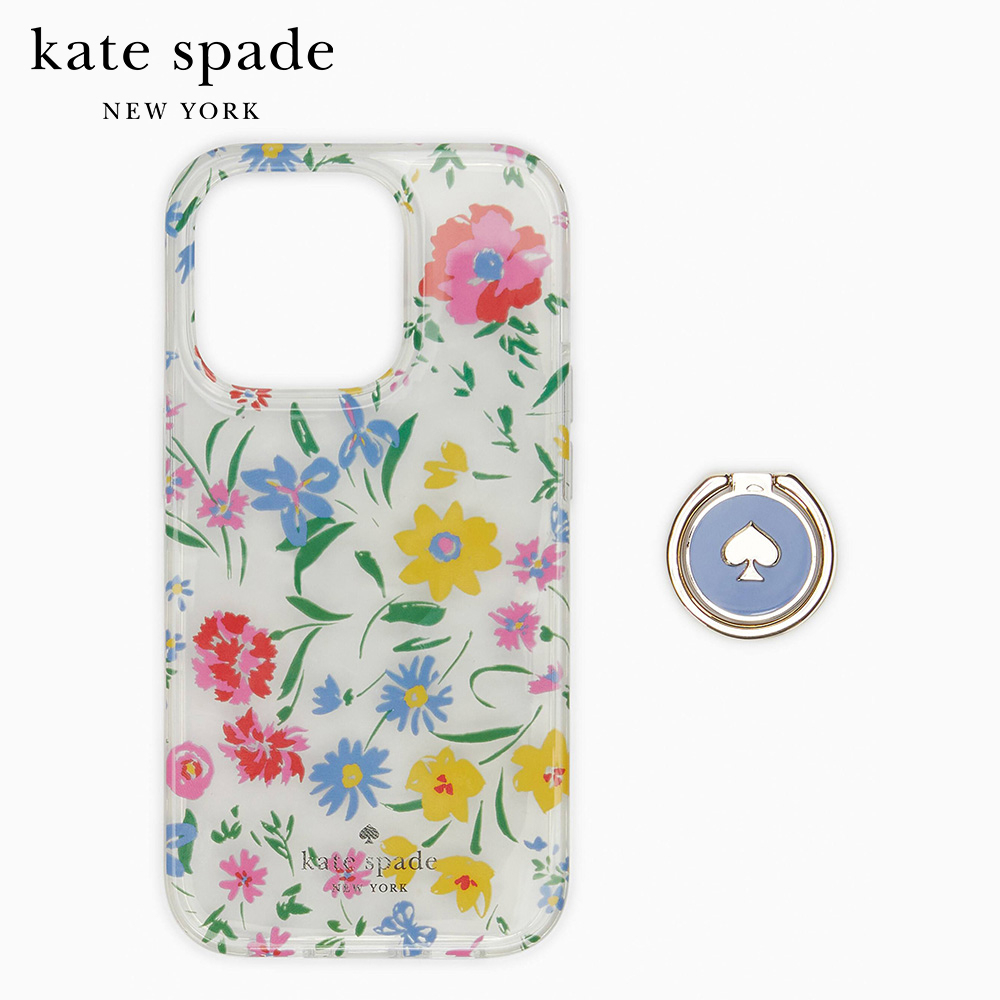 KATE SPADE NEW YORK IPHONE 14 PRO MAX CASE GARDEN BOUQUET STABILITY RING KB613 เคสโทรศัพท์