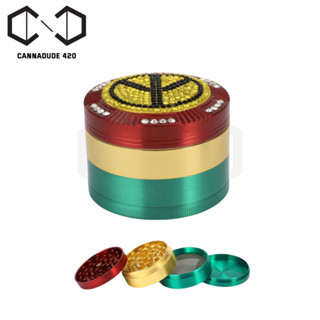 Rasta Grinder Aluminium ที่บด เครื่องบดสมุนไพร Grinder 4 ชั้น อย่างดีสวยงาม กว้าง 63 mm Haze Emporium มีตะแกงเก็บคีฟ