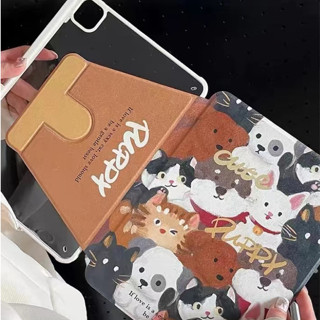 ⚡พร้อมส่ง⚡เคสไอแพด Gen9 Air5 Gen10 หมาแมวน่ารัก หมุนได้ 360°อะคริลิค ช่องใส่ปากกาขวา เคส ipad Pro 11 air4 air3