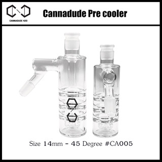 Cannadude Pre cooler 14mm - 45 / 90 Degree ที่กรอง บ้องแก้ว แจกันแก้ว Perculator ash catcher CA005