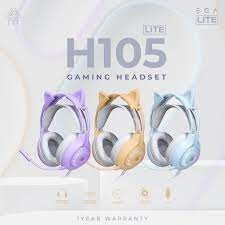 ( H105) หูฟังเกมมิ่ง EGA LITE TYPE H105 Gaming Headset หูฟังแมว สีพาลเทลสดใส ถอดหูได้ สาย USB 2.0