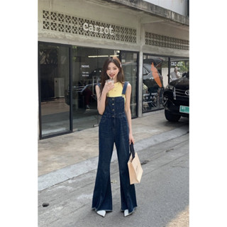 Manyjeans Overalls เอี๊ยมกางเกงยีนส์ขายาวเอวสูง(พร้อมส่งในไทย)