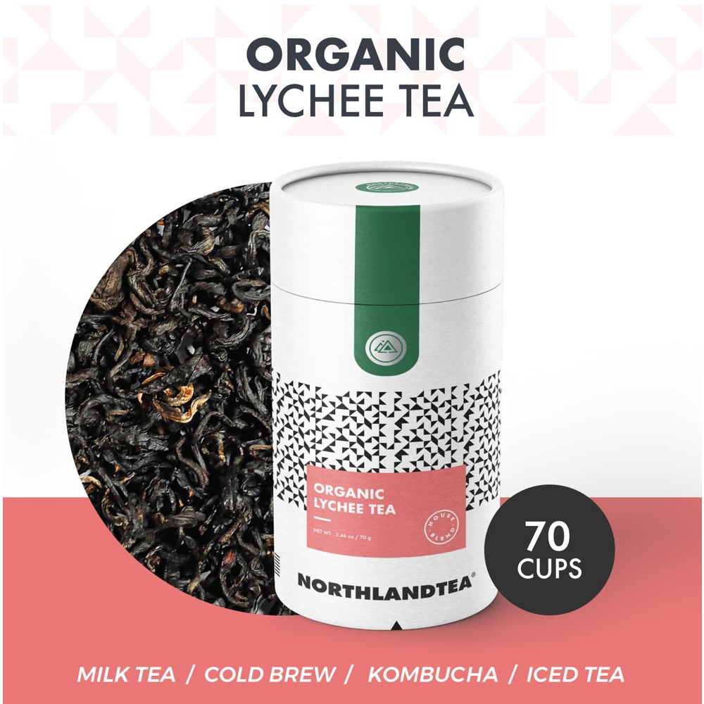 Northlandtea – ชาลิ้นจี่ ออร์แกนิค 70g – House blend – HOT & ICED TEA / COLD BREW / KOMBUCHA etc.