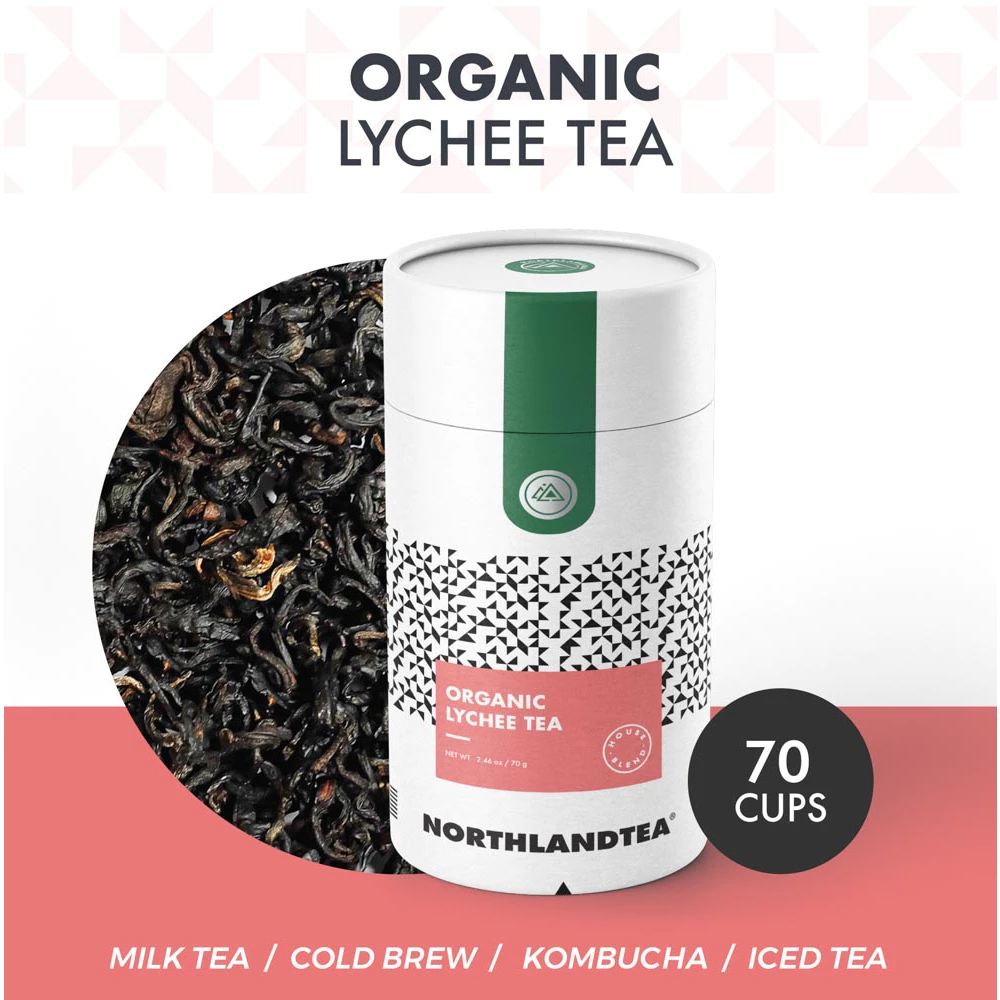 Northlandtea - ชาลิ้นจี่ ออร์แกนิค 70g - House blend - HOT & ICED TEA / COLD BREW / KOMBUCHA etc.