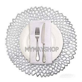 แผ่นรองจาน PVC ลายฉลุ สีเมทัลลิคเงางาม Hollow Out PVC Dining Table Mat