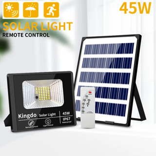 แสงสีขาว （IP66-45W）Outdoor Solar spotlight solar led โคมไฟและหลอดไฟ รับประกัน 1 ปี ไฟ led โซล่าเซล ไฟสปอร์ตไลท์โซล่าเซล