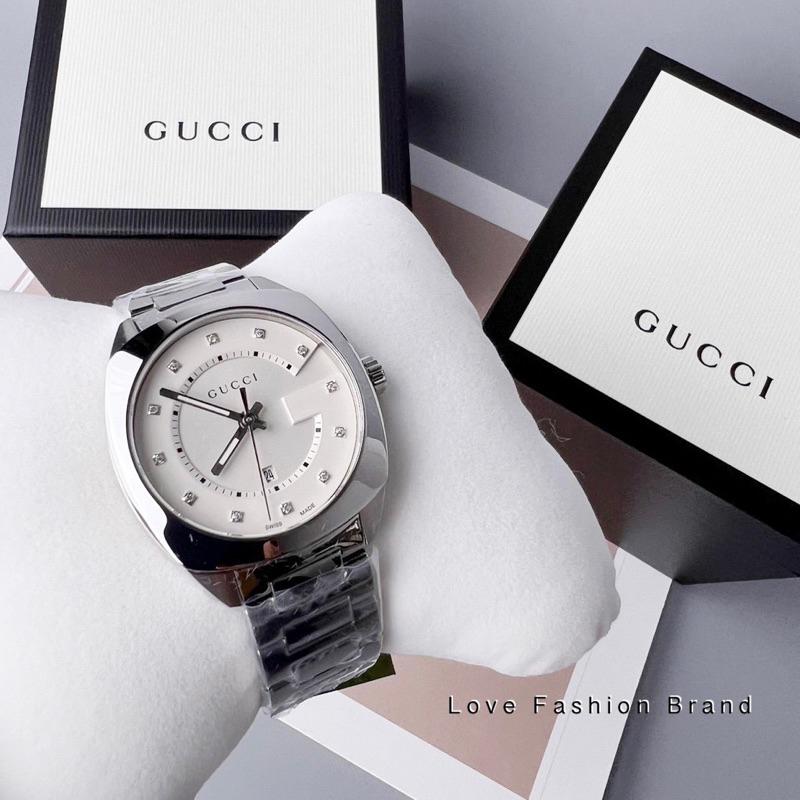 👑ผ่อน0%~แท้100%👑37มิล นาฬิกาข้อมือ Gucci GG2570 หลักเพชรแท้